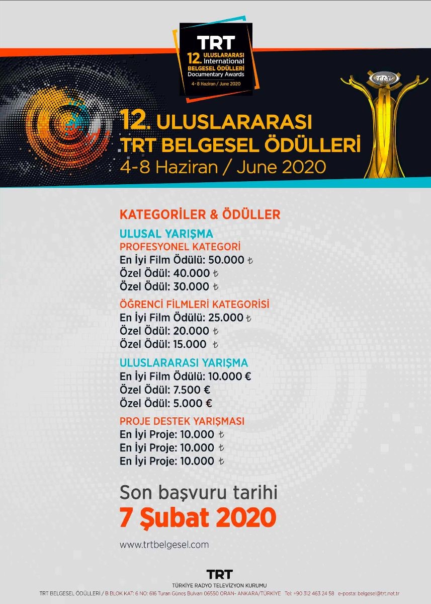12. Uluslararası TRT Belgesel Ödülleri’ne Başvurular Başladı